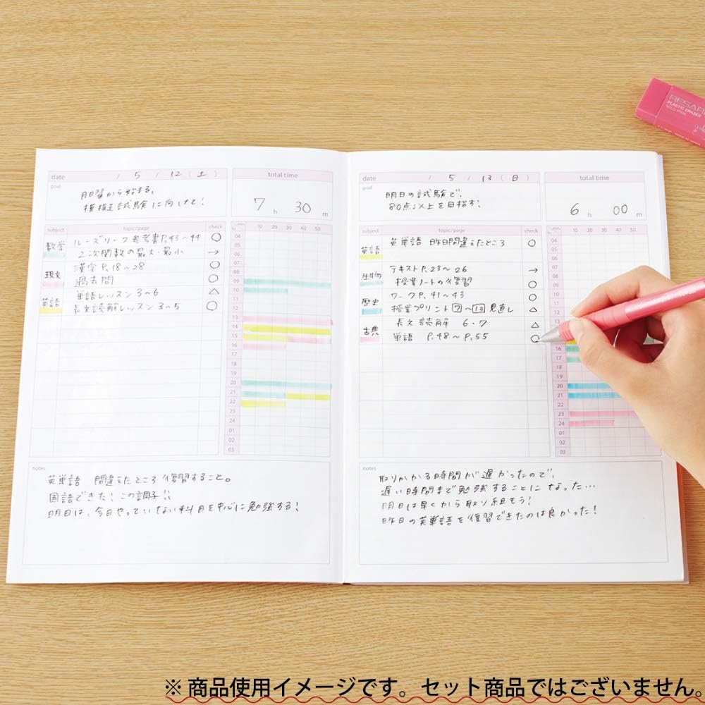 Campus Study Planner Notebook A5- Daily Pink