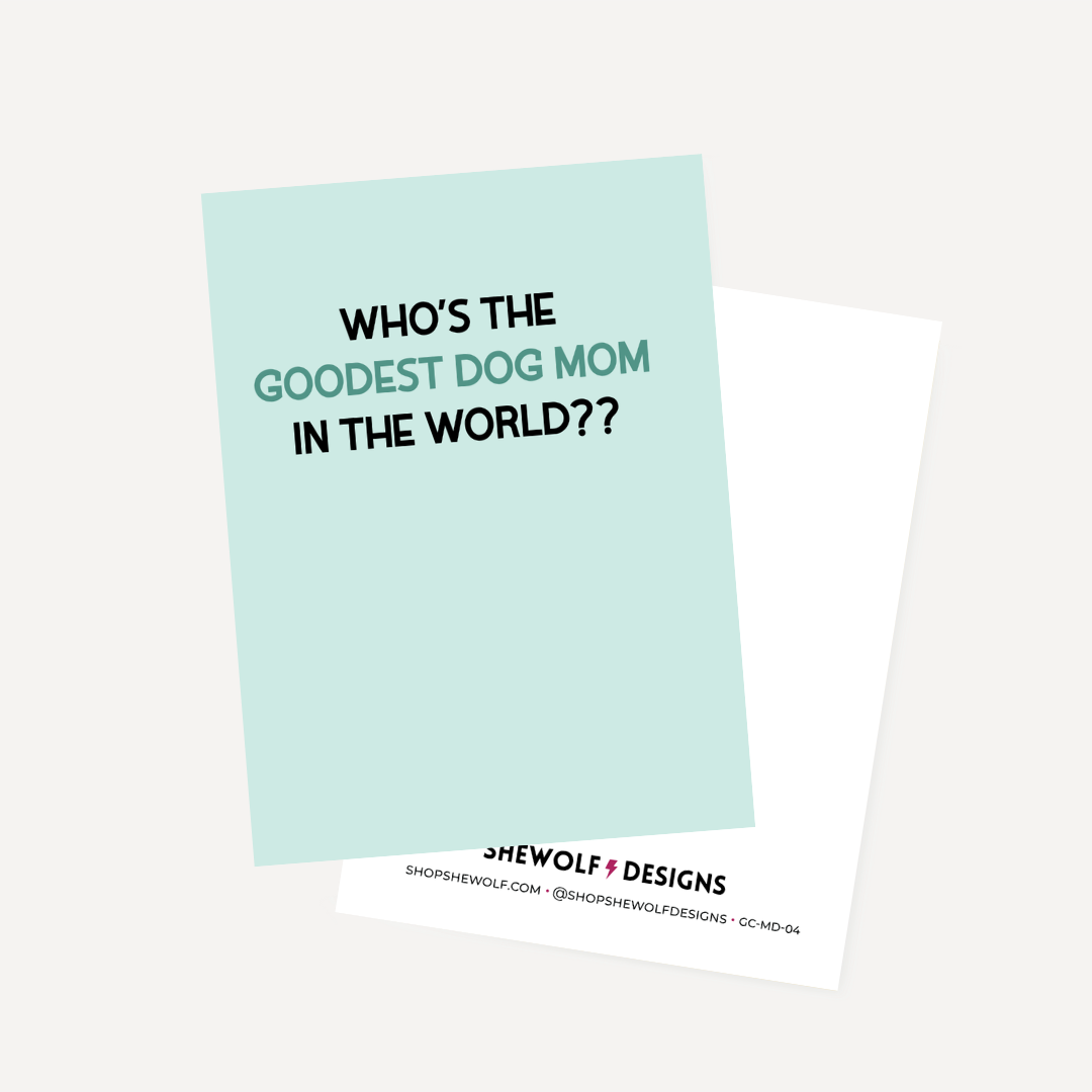 Light blue card with text &