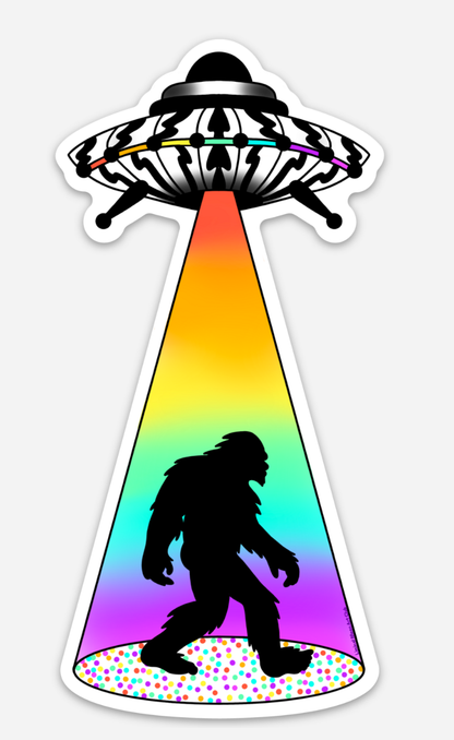 SnatchSquatch Sticker | Bigfoot UFO Vinyl Sticker