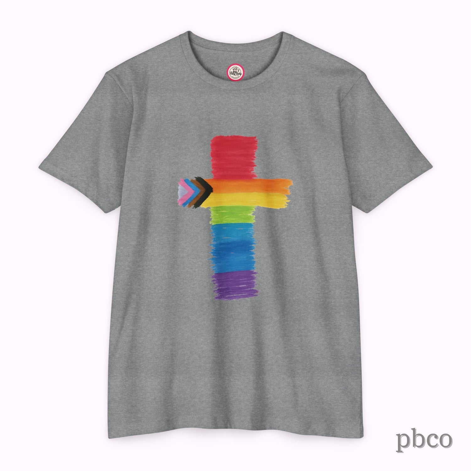 Inclusion Cross T-Shirt | Progress Pride | Affirming Faith