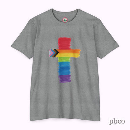 Inclusion Cross T-Shirt | Progress Pride | Affirming Faith