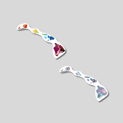 Hawaii State Trans Pride and Rainbow State Vinyl Sticker