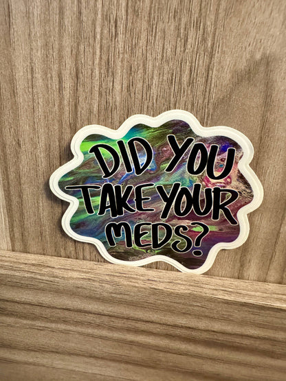 Holographic sticker with text &