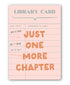 Pink library card with &