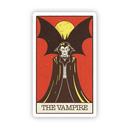 The Vampire Tarot Card Sticker | Gothic Halloween Vinyl Sticker
