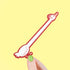 Goose-shaped bookmark with cartoon face on a yellow background