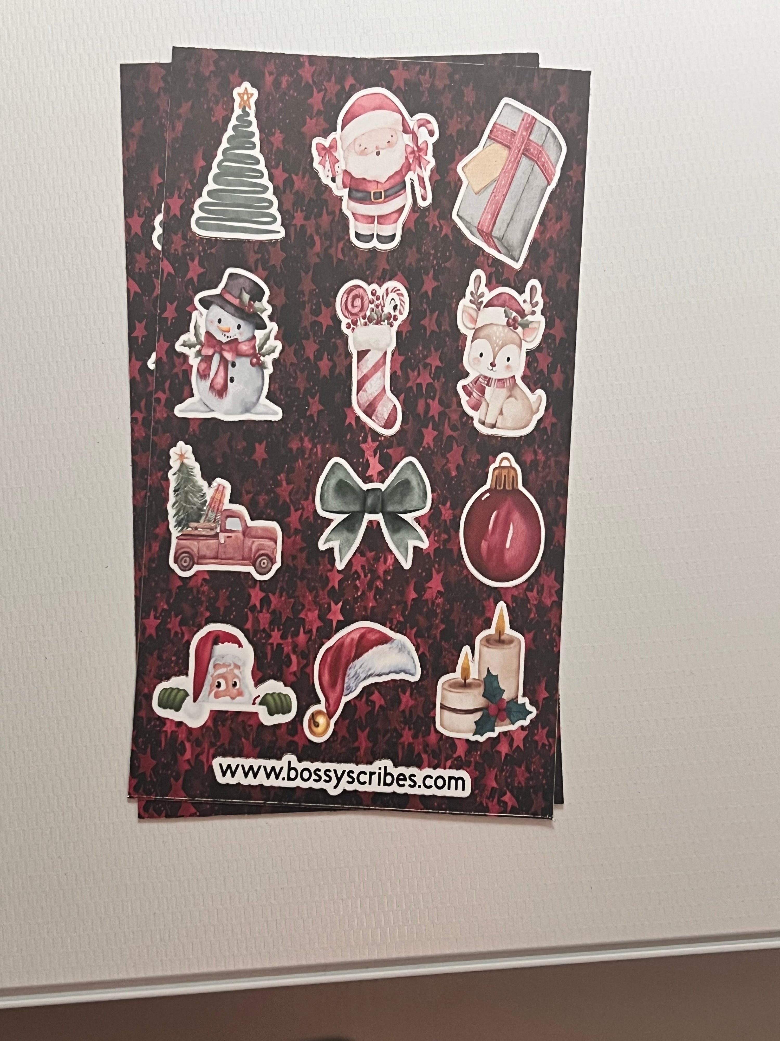 Sticker Sheets | Journaling &amp; Planner Stickers | Kawaii Cozy Holiday | Bossy Scribes