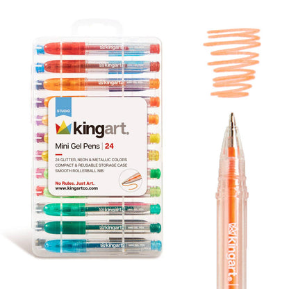 Mini Gel Pens in Case, 24 pc