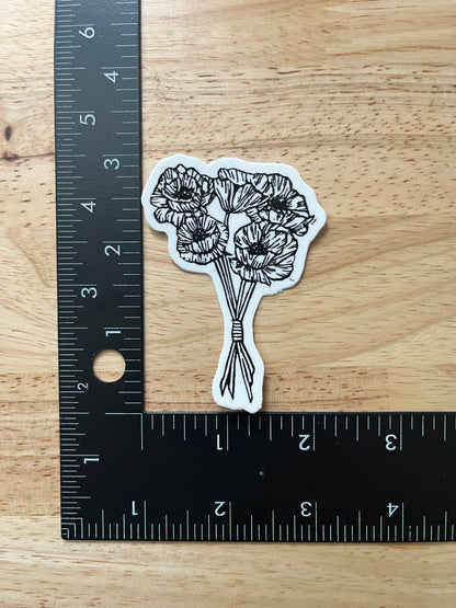 Poppies Sticker - weatherproof adhesive, UV protective laminate