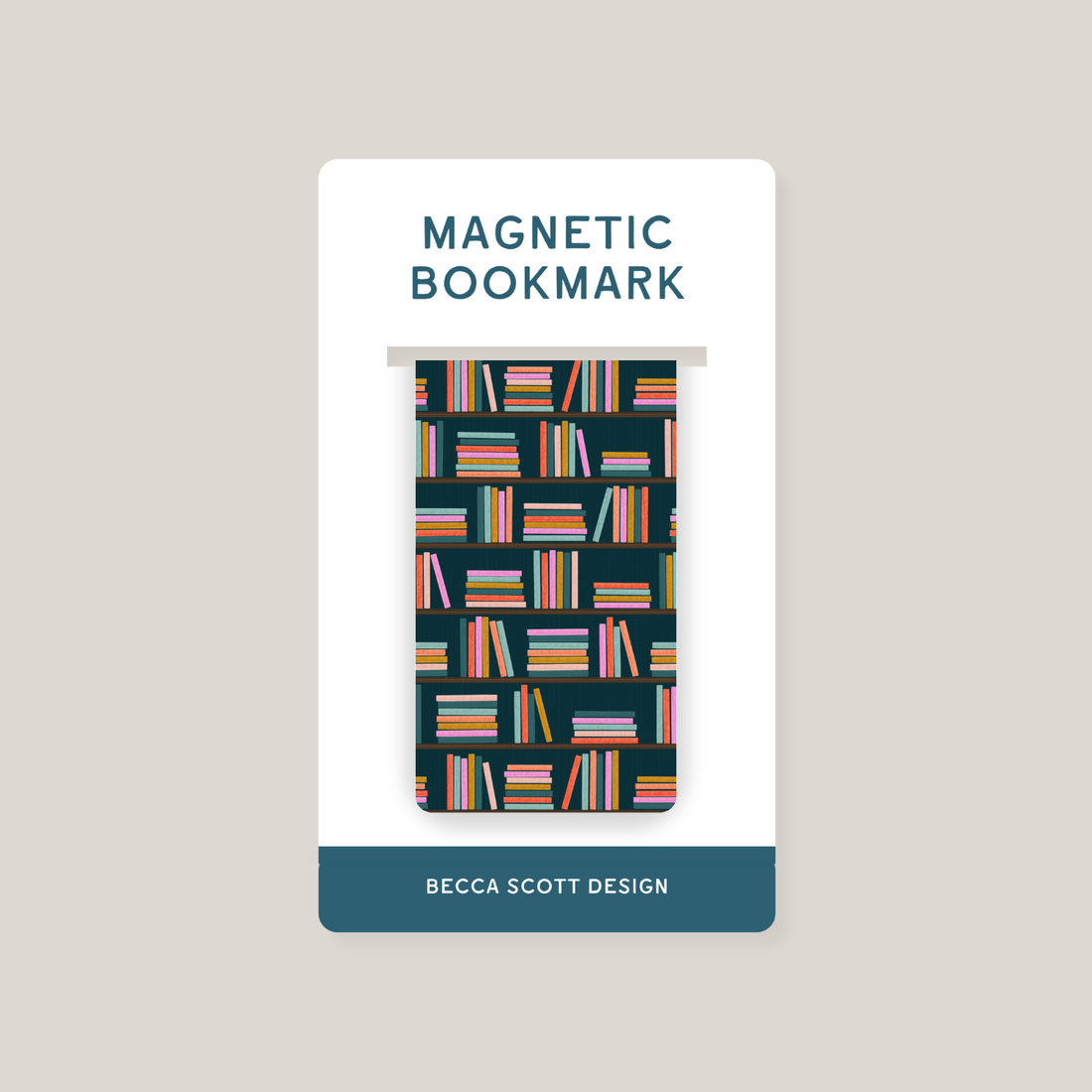 Cozy Bookshelf Magnetic Bookmark
