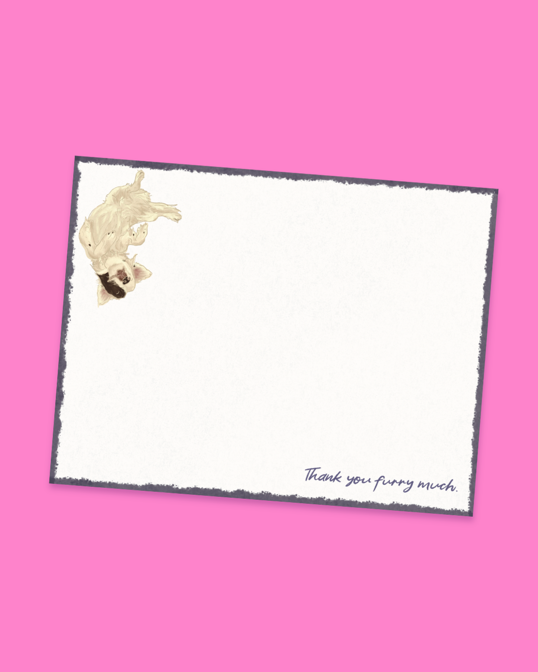 Thank You Furry Much Flat Card