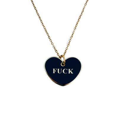 Fuck Black Heart Necklace - Monte Mader x Babe Co.