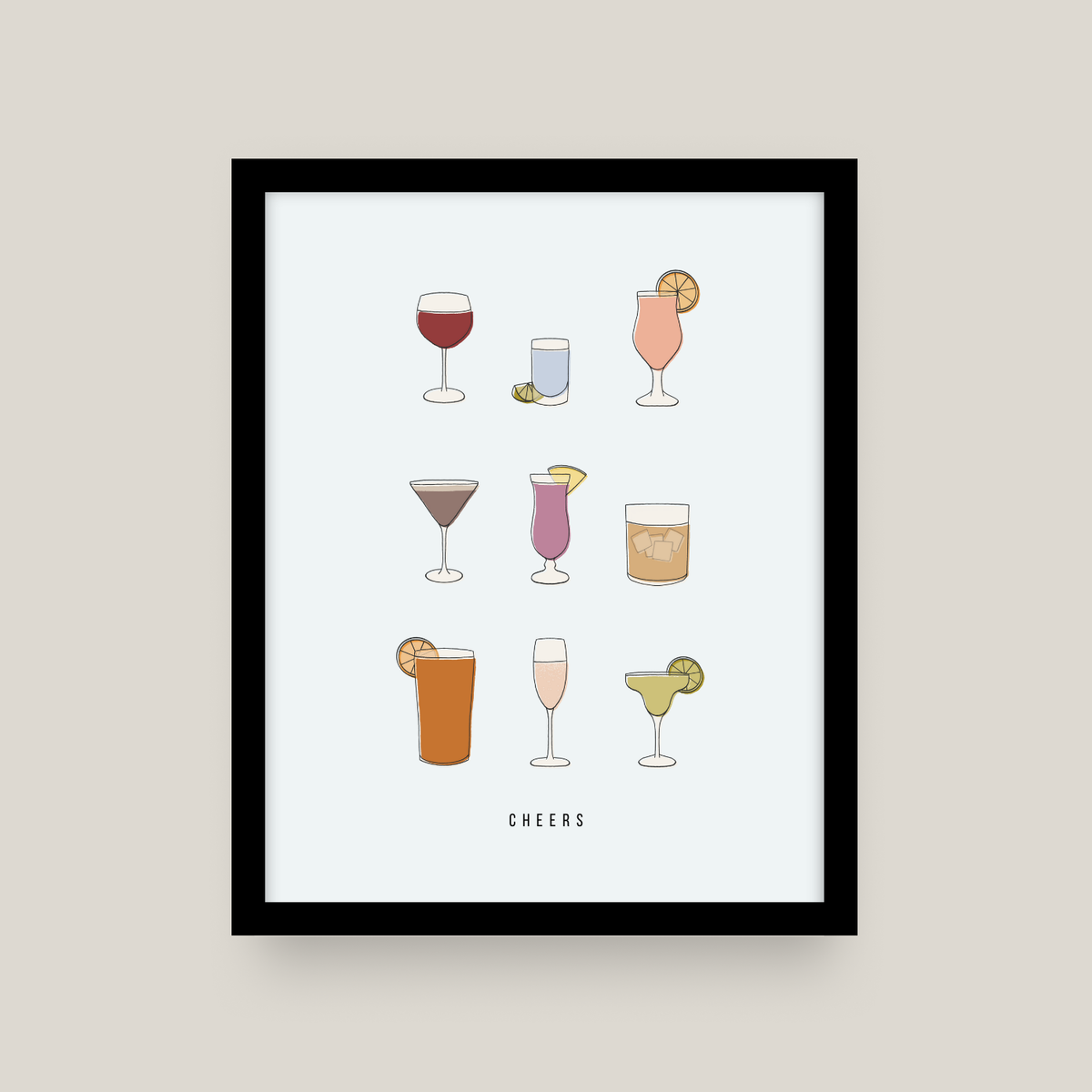 Cheers Cocktail Print