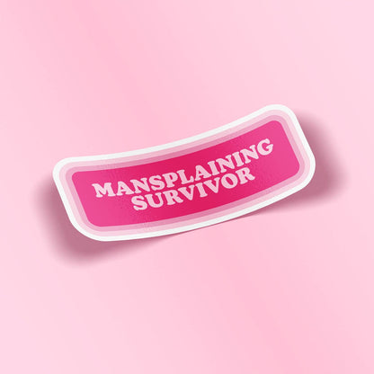 Mansplaining Survivor Sticker | Funny Feminist Vinyl Sticker