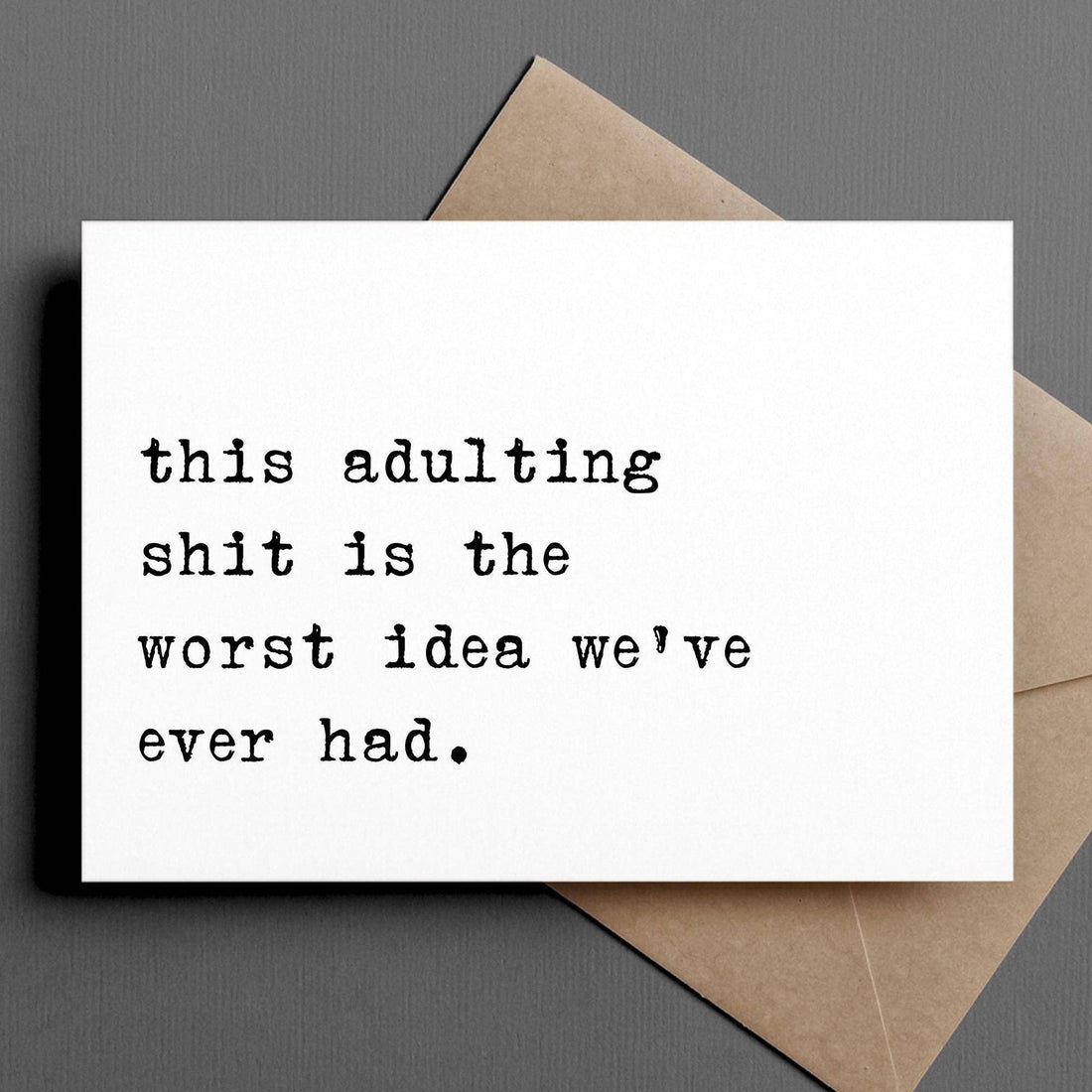 Card with humorous text &