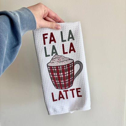 Fa la la la latte Kitchen Towel