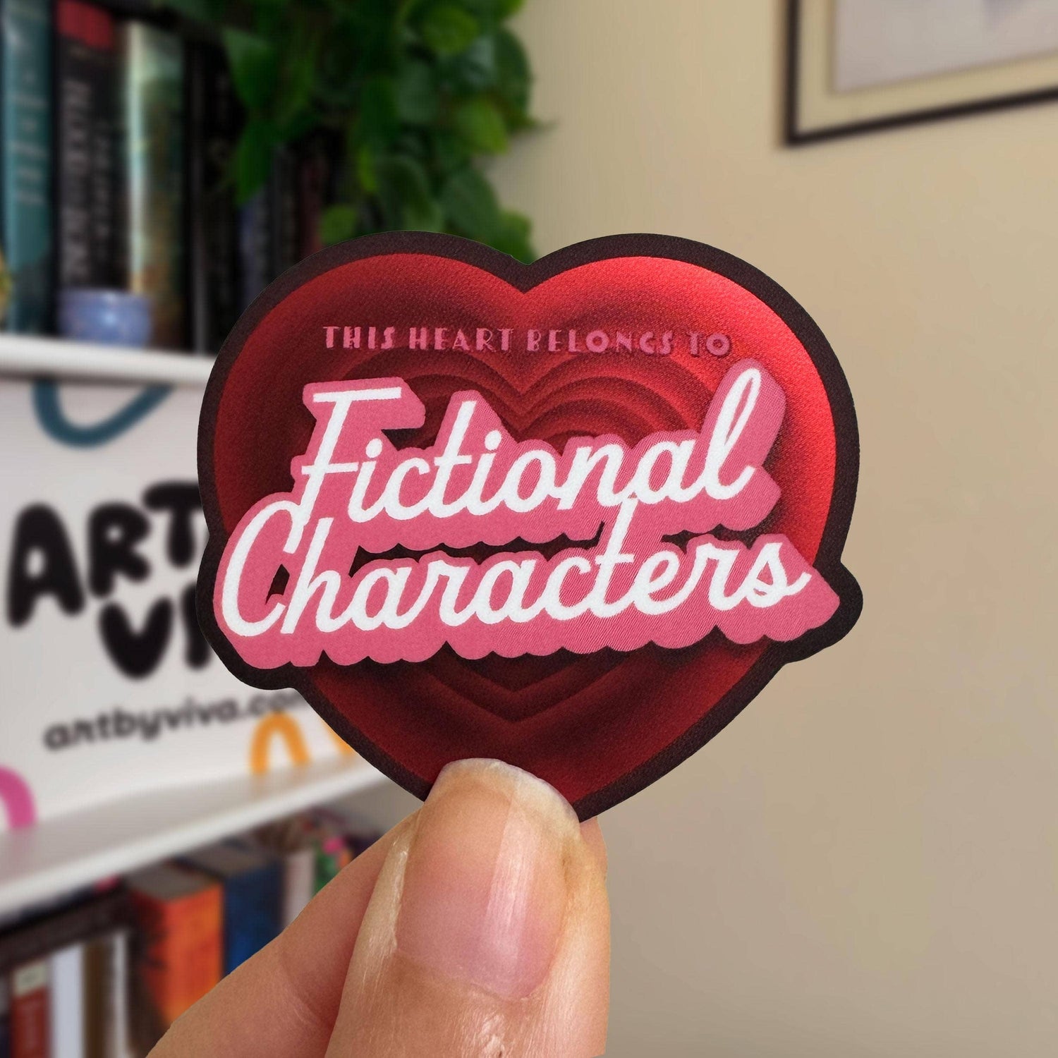 This Heart Belongs to Fictional Characters Matte Sticker | Book Lover Sticker