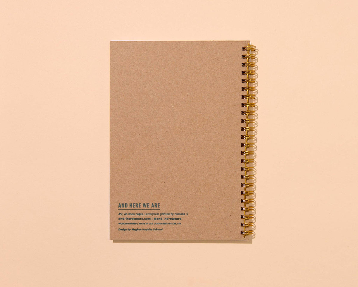 Letterpress A5 Lined Spiral Notebook—Rainbow Trout Fish