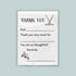 The image is a white thank you card with a hockey stick and skates on the front.