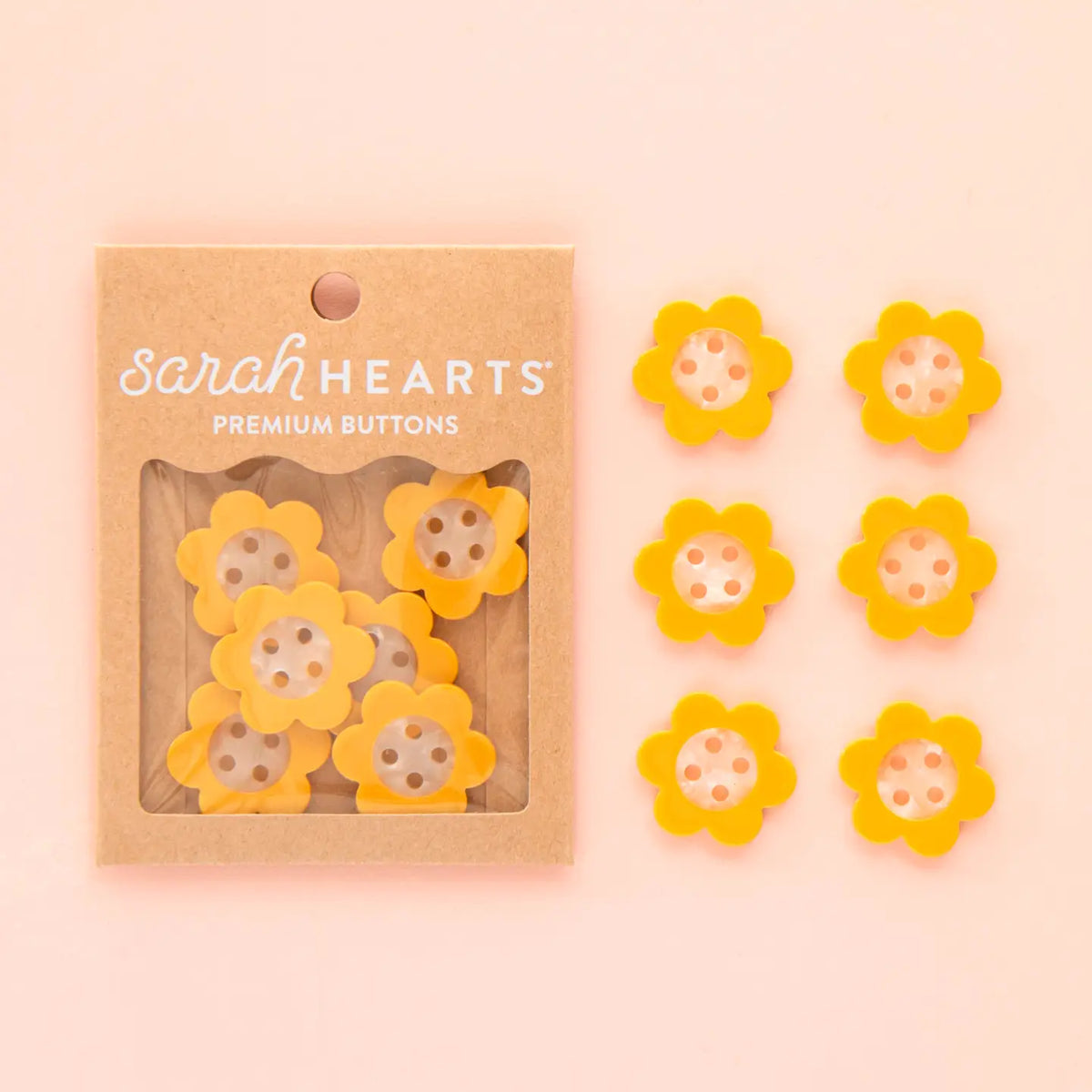 Yellow Daisy Large 1" Buttons