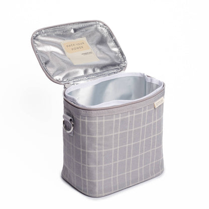 SoYoung - Light Grey Grid Petite Lunch Poche