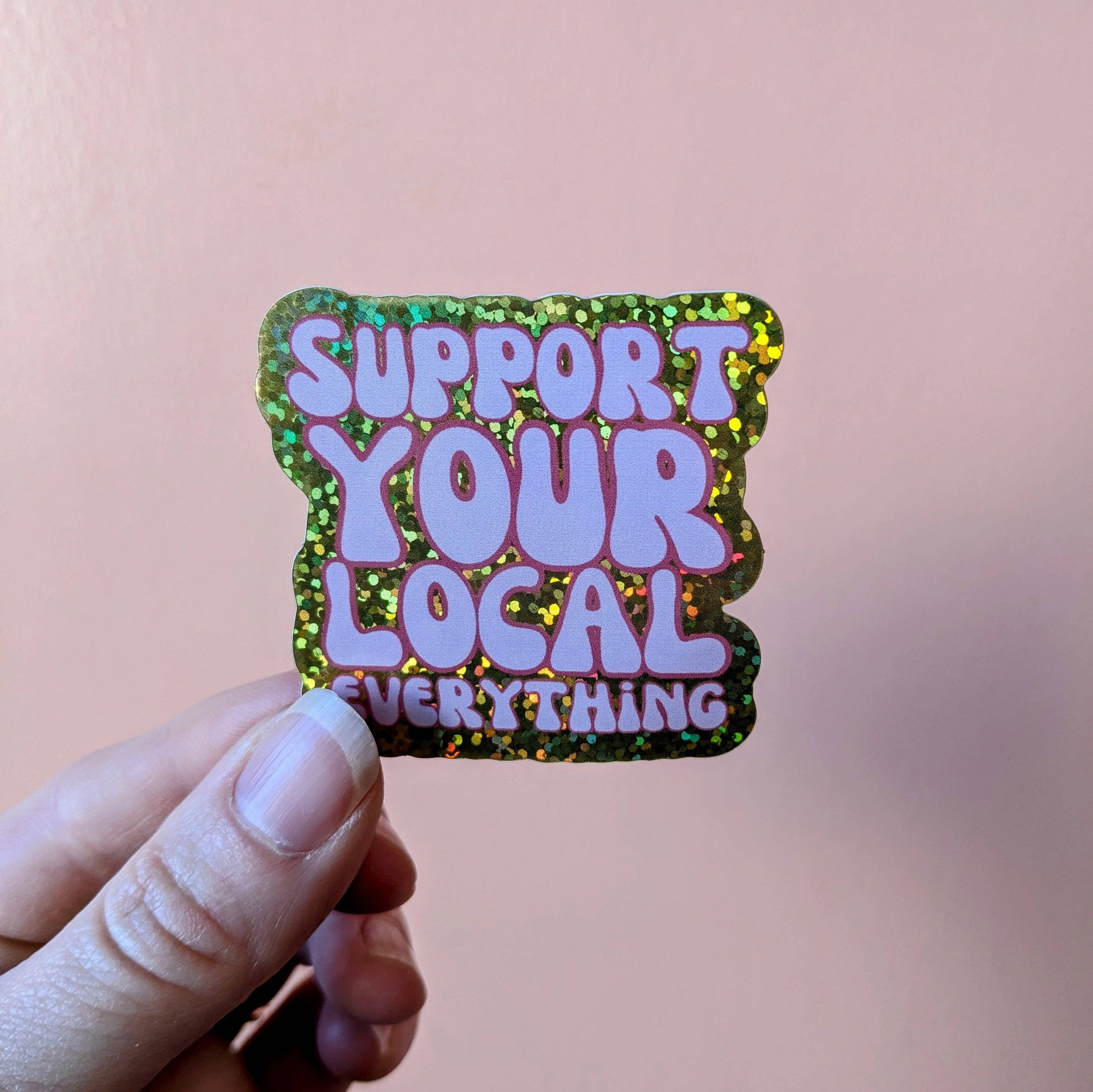 Holographic sticker with &