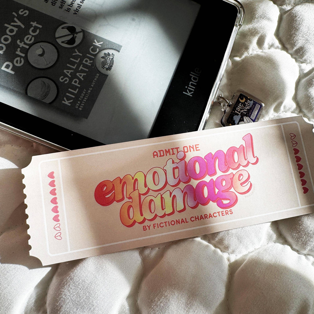 Ticket to Emotional Damage Die-Cut Bookmark