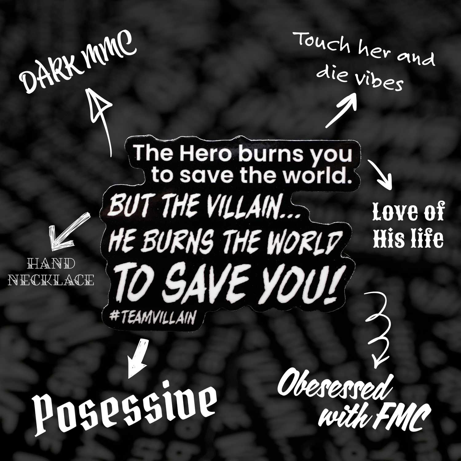Team Villain Sticker | Morally Gray Romance Reader Vinyl Sticker