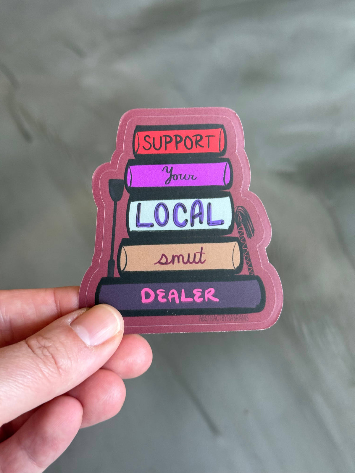 Sticker with text &