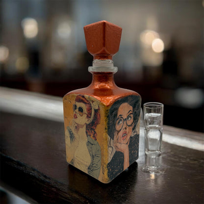 Diva Collectable Bottle: Copper Retro Women Refillable Bar Decor
