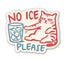 Sticker with a cat and a glass of water labeled &