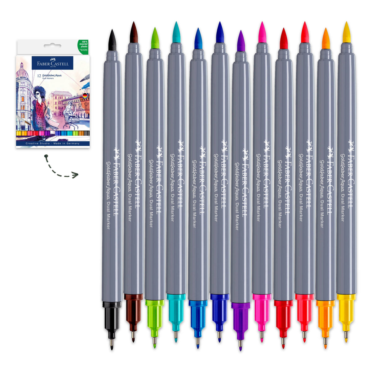 Goldfaber Aqua Dual Tip Watercolor Markers, 12 Ct