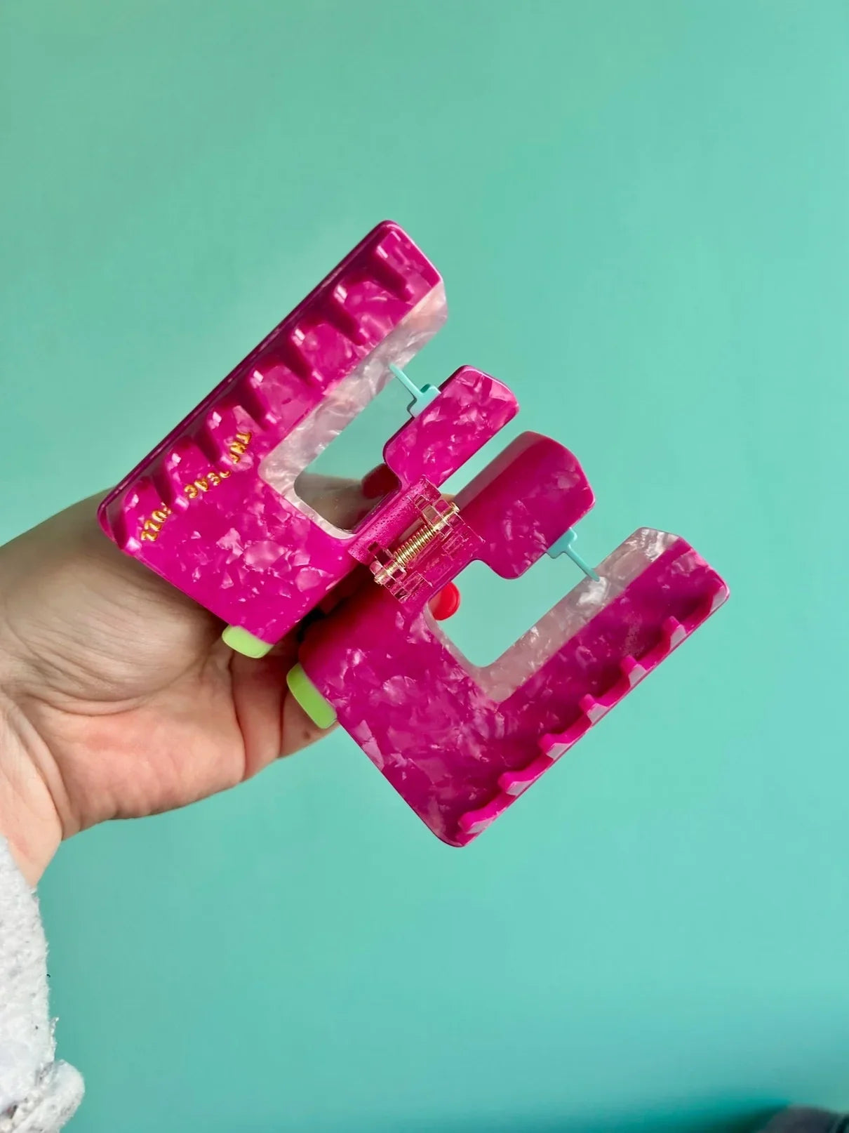 Pink Sewing Machine Hair Claw