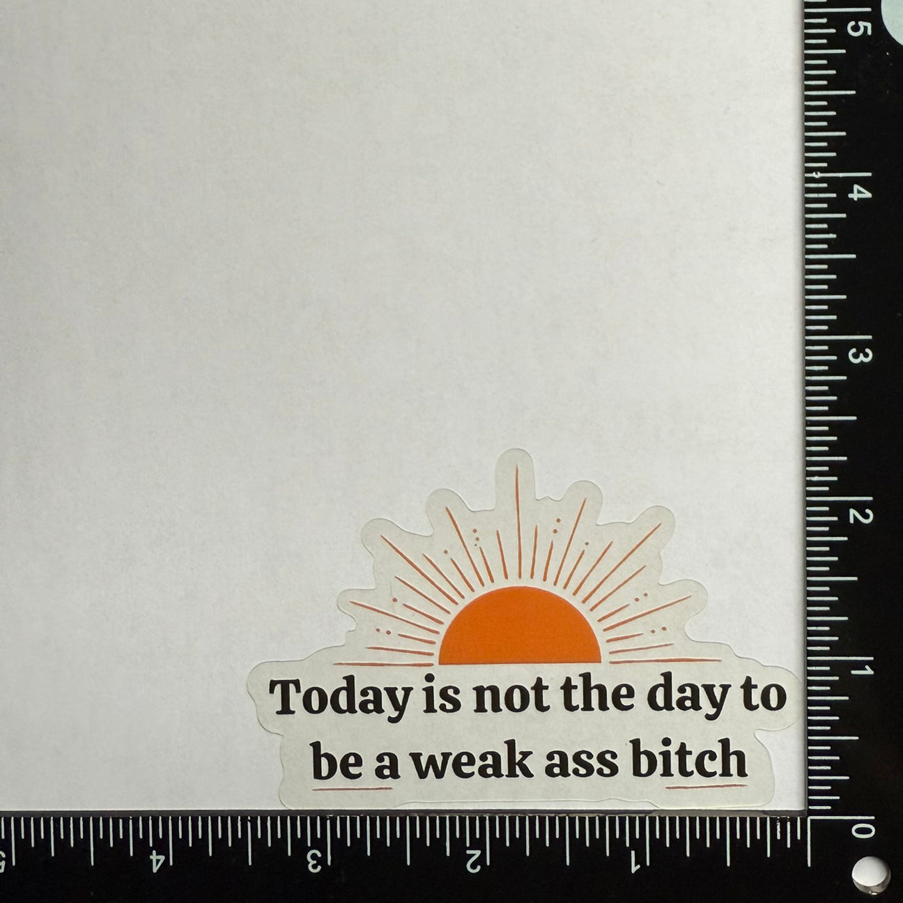 Today is not the day to be a weak ass bitch - Motivational Mirror Cling Reusable Window Decal