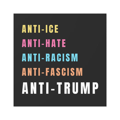 Anti-ICE Anti-Hate Anti-Racism Anti-Fascism Anti-Trump Sticker