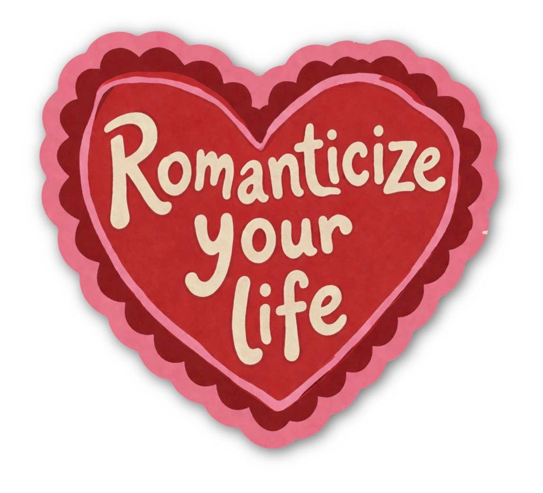 Heart-shaped sticker with &