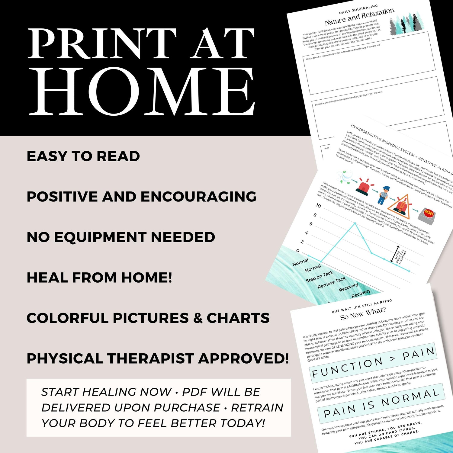 Chronic Pain Recovery Kit | Workbook, Affirmations, Planner (Digital Download Bundle)