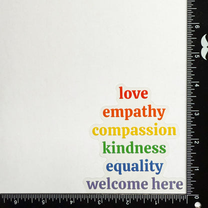 love welcome here - Motivational Mirror Cling Reusable Window Decal