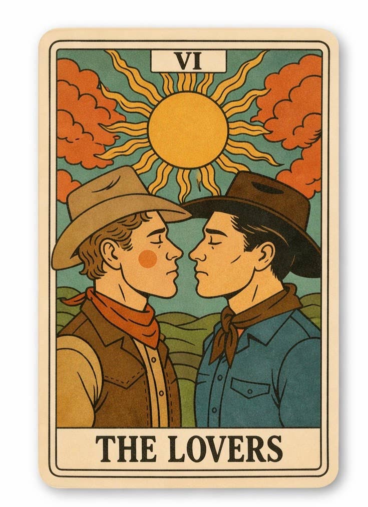 Tarot card sticker titled &