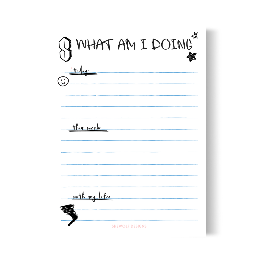 What Am I Doing? 90s Doodles Notepad – To-Do &amp; Chaos
