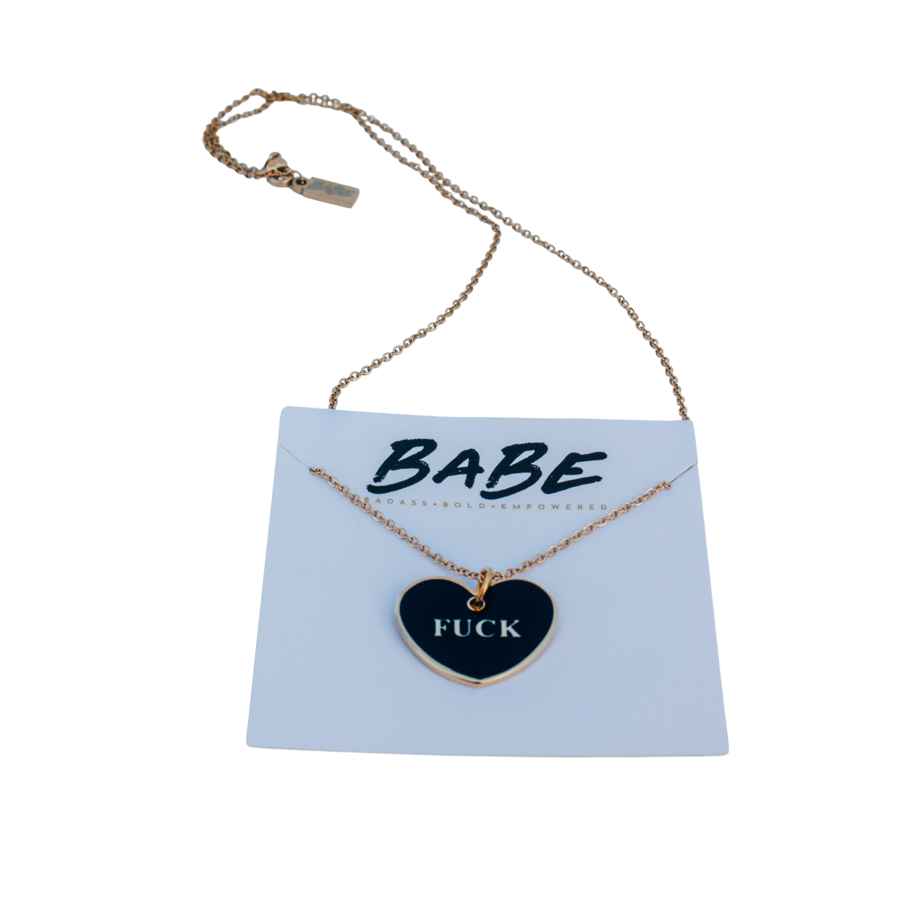 Fuck Black Heart Necklace - Monte Mader x Babe Co.