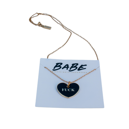 Fuck Black Heart Necklace - Monte Mader x Babe Co.