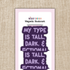 Magnetic bookmark with text on a beige background
