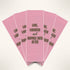 Stack of pink cards with text &