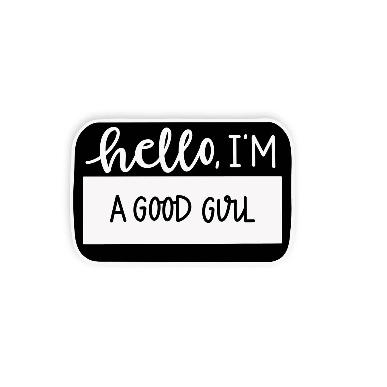 Black and white sticker with &
