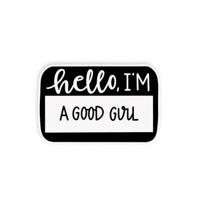 Black and white sticker with &