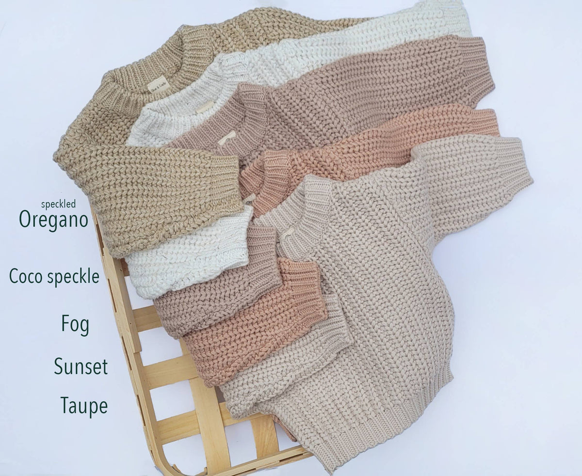 OLIVE &amp; CRADLE - Baby Sweater Chunky Braided knit Cotton oversize style