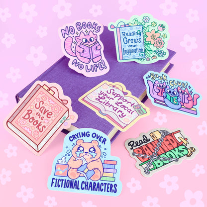 Save the Books Sticker | Cute Bookish Vinyl Sticker