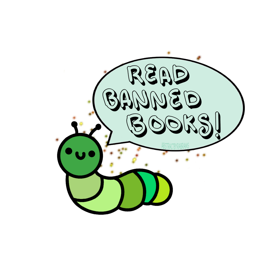 Read Banned Books Caterpillar Sticker