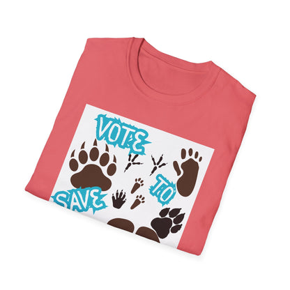 Save Us All Animal Paw Print Tee – Vote to Save Wildlife T-Shirt